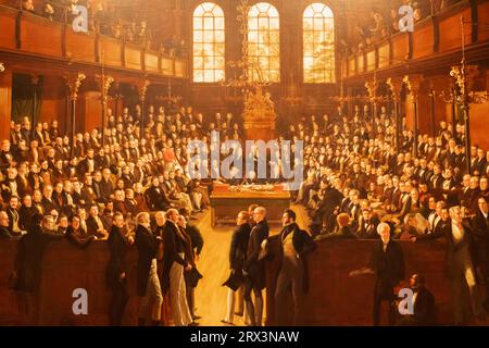 England, London, Painting of the House of Commons 1833 di Sir George Hayter datato 1833-43 Foto Stock