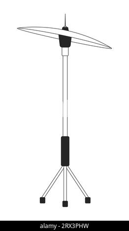 Cavalca il piatto con un oggetto cartoon con linea 2D in bianco e nero Illustrazione Vettoriale