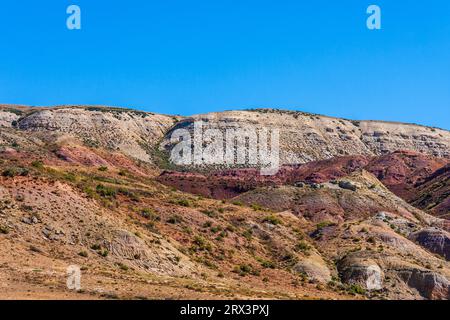 Fossil Butte National Monument nel Wyoming sudoccidentale. Il Fossil Butte National Monument, gestito dal National Park Service, contiene 8198 acri. Foto Stock