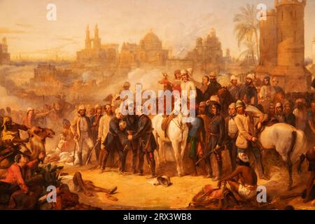 England, London, Painting intitolato "The Relief of Lucknow", 1857 di Thomas Jones Barker datato 1859 Foto Stock