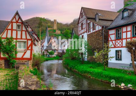 Monreal, Eifel, Renania-Palatinato, fiume Mosella, Germania Foto Stock