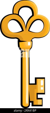 Tatuaggio vecchio tasto , illustrazione, vettore su sfondo bianco. Illustrazione Vettoriale