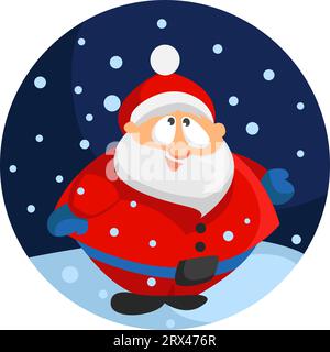 Babbo Natale, illustrazione, vettore su sfondo bianco. Illustrazione Vettoriale