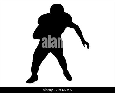 Grafica vettoriale silhouette giocatore di football americano Illustrazione Vettoriale