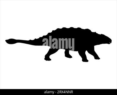 Ankylosaurus silhouette grafica vettoriale sfondo bianco Illustrazione Vettoriale