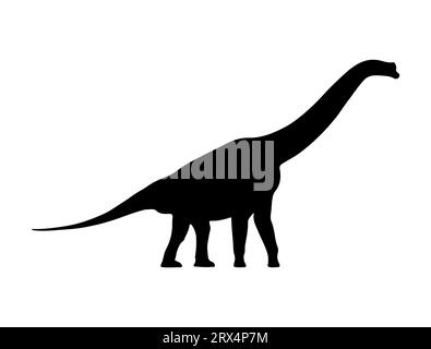 Brachiosaurus silhouette arte vettoriale Illustrazione Vettoriale