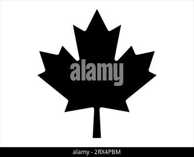Grafica vettoriale con silhouette in foglia d'acero canadese Illustrazione Vettoriale