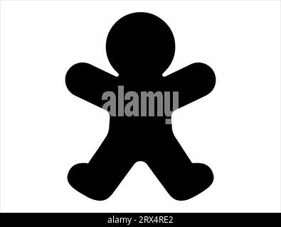 Gingerbread man silhouette arte vettoriale Illustrazione Vettoriale