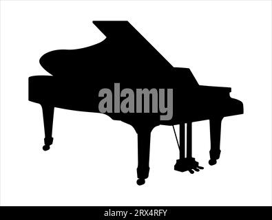 Grafica vettoriale Grand piano silhouette Illustrazione Vettoriale