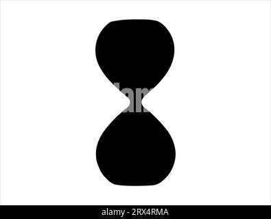 Silhouette a clessidra con sfondo bianco vettoriale Illustrazione Vettoriale