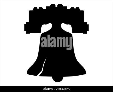 Silhouette Liberty a campana con sfondo bianco vettoriale Illustrazione Vettoriale