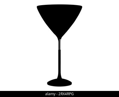 Sfondo bianco con silhouette in vetro Martini vettoriale Illustrazione Vettoriale