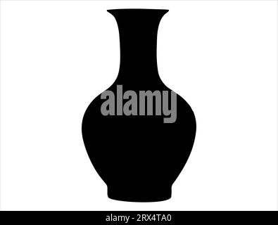 Sfondo bianco Vase silhouette Vector art Illustrazione Vettoriale