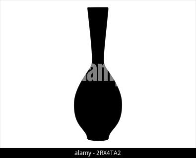Sfondo bianco Vase silhouette Vector art Illustrazione Vettoriale