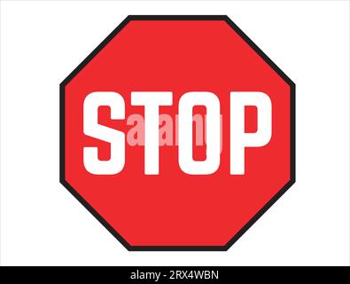 Segno di stop art vettoriale sfondo bianco Illustrazione Vettoriale