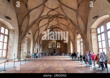 Praga, Repubblica Ceca - 18 agosto 2010: Sala Vladislav (ceco: Vladislavský sál) nel complesso del Castello di Praga Foto Stock