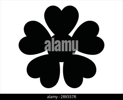 Silhouette floreale art vettoriale sfondo bianco Illustrazione Vettoriale