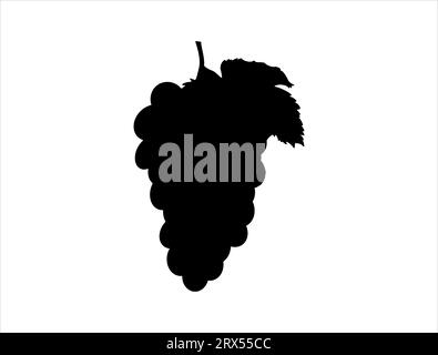Sfondo bianco vettoriale silhouette Grapes Illustrazione Vettoriale