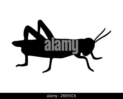 Grasshopper silhouette Vector art sfondo bianco Illustrazione Vettoriale