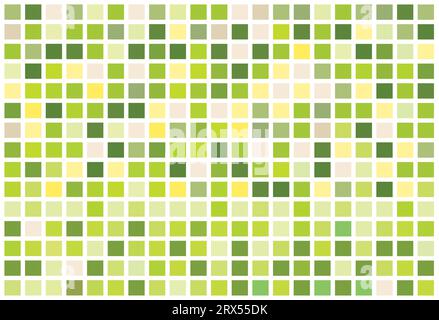sfondo astratto con diverse sfumature di quadrati verdi e gialli Illustrazione Vettoriale