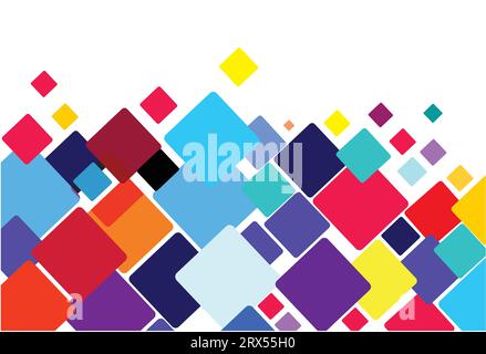 sfondo vettoriale di quadrati multicolore su sfondo bianco Illustrazione Vettoriale