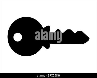 Sfondo bianco vettoriale silhouette chiave Illustrazione Vettoriale
