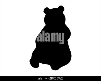 Panda Bear silhouette Vector art sfondo bianco Illustrazione Vettoriale