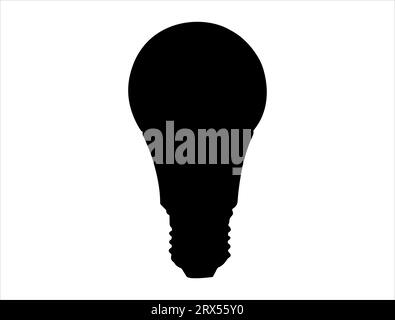 Sfondo bianco vettoriale con silhouette a lampadina Illustrazione Vettoriale