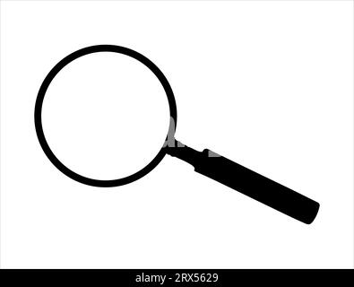 Lente di ingrandimento silhouette vettoriale sfondo bianco Illustrazione Vettoriale