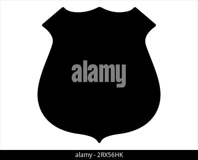 Badge della polizia silhouette arte vettoriale sfondo bianco Illustrazione Vettoriale