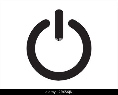 Pulsante di accensione silhouette vettoriale sfondo bianco Illustrazione Vettoriale