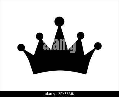 Princess Crown silhouette sfondo bianco vettoriale Illustrazione Vettoriale