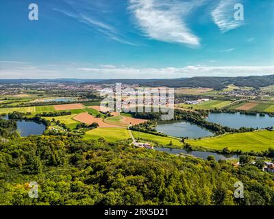 Escursione in tarda estate attraverso la campagna dell'alta Franconia vicino a Bad Staffelstein - Baviera - Germania Foto Stock