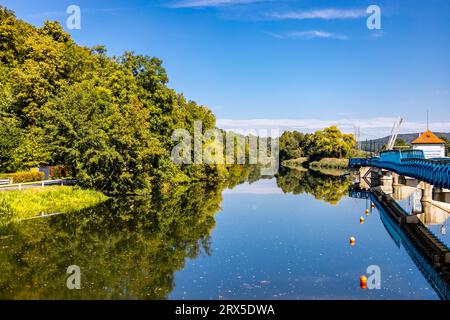 Escursione in tarda estate attraverso la campagna dell'alta Franconia vicino a Bad Staffelstein - Baviera - Germania Foto Stock