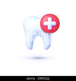 icona 3d a croce per la progettazione medica. Medicina, concetto sanitario. Disegno di illustrazione vettoriale Illustrazione Vettoriale