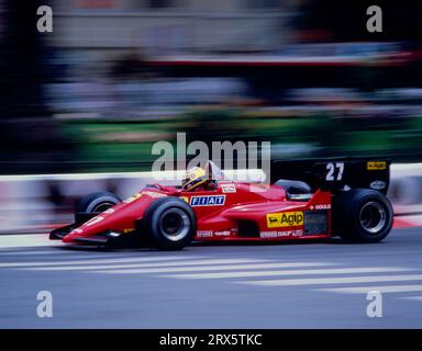 Gran Premio a Monte Carlo 1985, Vice campione del mondo di Formula 1, Monaco, Michele Alboreto, Ferrari, nato il 23 dicembre 1956 a Milano, si è schiantato al Foto Stock