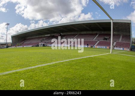 Vista generale del Sixfields Stadium durante la partita della Sky Bet League 1 Northampton Town vs Barnsley al Sixfields Stadium, Northampton, Regno Unito, 23 settembre 2023 (foto di Alfie Cosgrove/News Images) Foto Stock