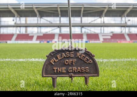 Northampton, Regno Unito. 23 settembre 2023. Una visione generale del Sixfields Stadium durante la partita della Sky Bet League 1 Northampton Town vs Barnsley al Sixfields Stadium, Northampton, Regno Unito, 23 settembre 2023 (foto di Alfie Cosgrove/News Images) a Northampton, Regno Unito il 23 settembre 2023. (Foto di Alfie Cosgrove/News Images/Sipa USA) credito: SIPA USA/Alamy Live News Foto Stock