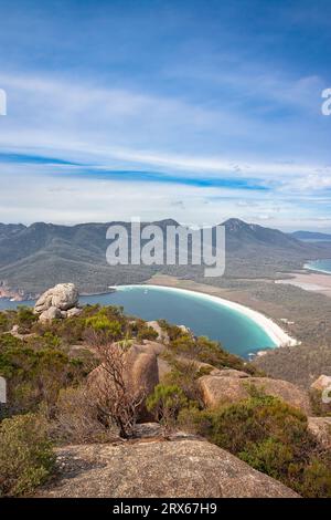 Fantastiche vedute dalla cima del Monte Amos, Tasmania, Australia Foto Stock