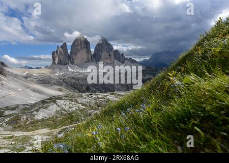 Italia, Clouds over Three Peaks of Lavaredo Foto Stock