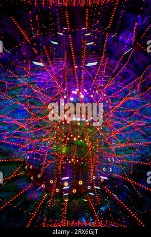 Germania, Baviera, Wurzburg, esposizione multipla di giri di notte Foto Stock