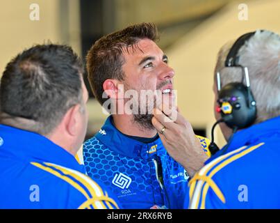 Silverstone, Northamptonshire, Regno Unito. 23 settembre 2023. Dan Cammish, NAPA Racing UK, Ford Focus ST durante il Kwik Fit British Touring Car Championships (BTCC) a Silverstone, Towcester, Northamptonshire, Regno Unito, il 23 settembre 2023. Crediti: LFP/Alamy Live News Foto Stock