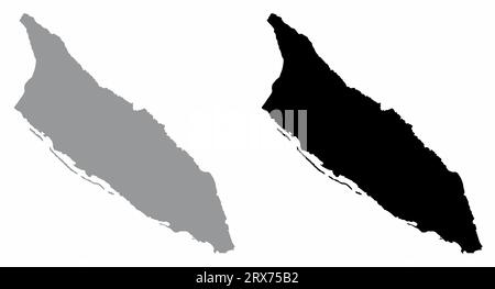 Le mappe della silhouette Aruba grigia e nera Illustrazione Vettoriale
