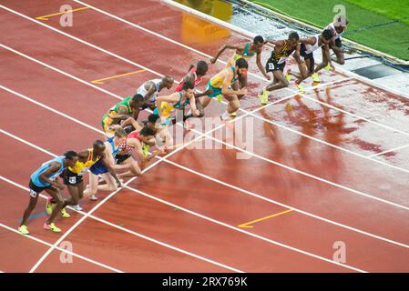 Mo Farah gareggia nei 5000 metri al London 2017 World Athletics Championship Foto Stock