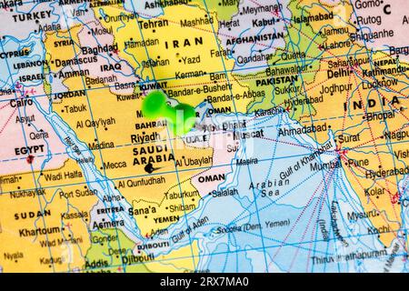 Questa immagine mostra la posizione di Abu Dhabi Foto Stock
