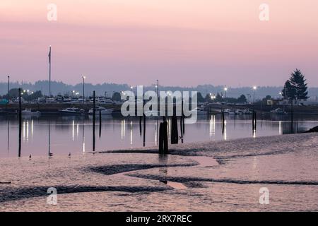 Snohomish River a Everett Washington all'alba Foto Stock