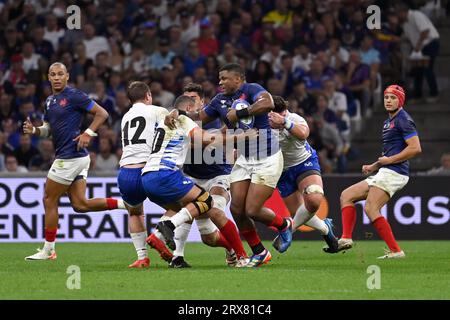 Marsiglia, Francia. 23 settembre 2023. Julien Mattia/le Pictorium - partita di Coppa del mondo di rugby Francia-Namibia - 23/09/2023 - Francia/Bouches-du-Rhone/Marsiglia - Jonathan Danty durante la partita di Coppa del mondo di rugby 2023 tra Francia e Namibia allo Stade Velodrome di Marsiglia, il 21 settembre 2023. Crediti: LE PICTORIUM/Alamy Live News Foto Stock