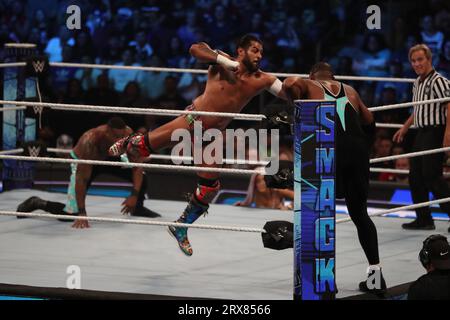 Glendale, Arizona, Stati Uniti. 22 settembre 2023. GLENDALE, ARIZONA - 22 SETTEMBRE: WWE Smackdown alla Desert Diamond Arena il 22 settembre 2023 a Glendale, Arizona. (Foto di Alejandro Salazar/PxImages/Sipa USA) credito: SIPA USA/Alamy Live News Foto Stock