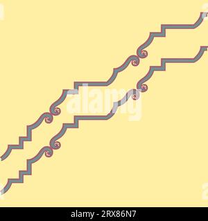 Un disegno astratto con una linea continua che scorre nelle curve Illustrazione Vettoriale