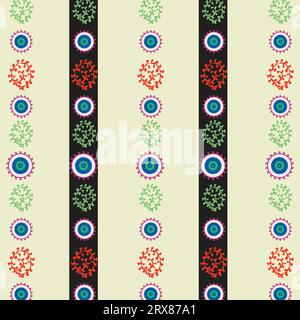 Bordi a righe vivaci e colorate con un design unico e accattivante Illustrazione Vettoriale